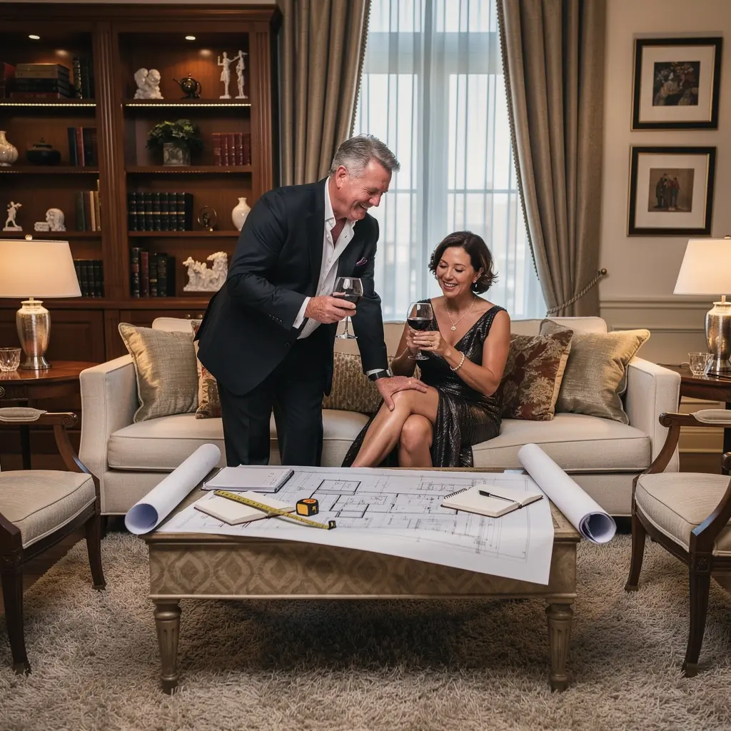 Гостиная с открытой планировкой, объединяющая зоны отдыха и общения.